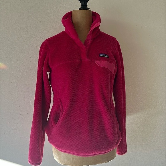 Patagonia is sz XS Women's Re-Tool Snap-T® Pullover pink with pocket VGUC - Picture 1 of 7
